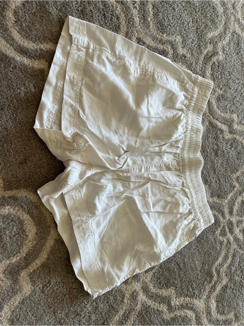 Old Navy White Elastic-Waist Athletic Shorts